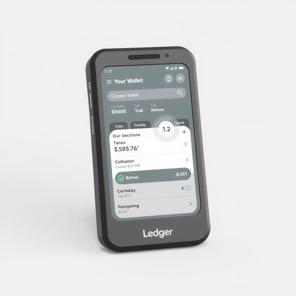 3D render of Ledger Live wallet interface